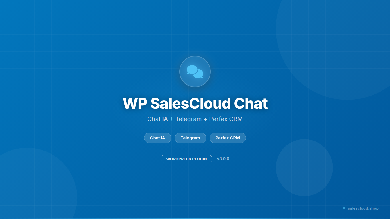 WordPress SalesCloud Chat — Chat IA + Telegram + Perfex CRM